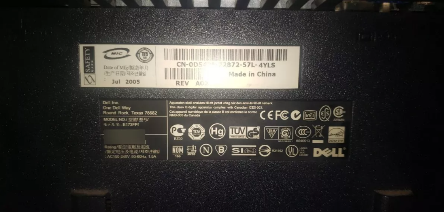 Monitor Dell E173FPf 17 Pulgadas