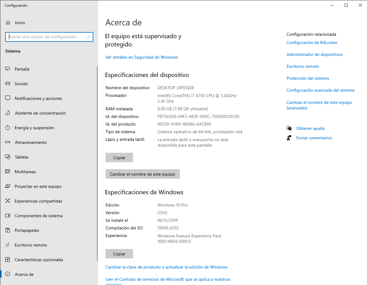 CPU HP EliteDesk 800 G3 TWR Intel Core i7 6ta Generación, 2TB HDD