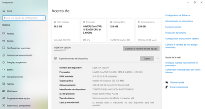 Dell Latitude E5270 Core I5 6a Gen 16gb Ssd 256gb Win10 Pro Negro (Reacondicionado)