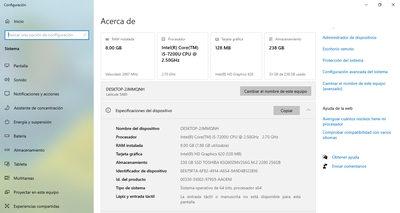 Dell Latitude 5480, 14 , Core I5 7200u, 8gb, 256gb Ssd M.2