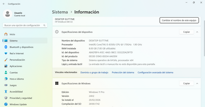 Hp Elitebook 840 G5 14, 8gb Ddr4, 256gb M.2, I5 8va Plateado (Reacondicionado)