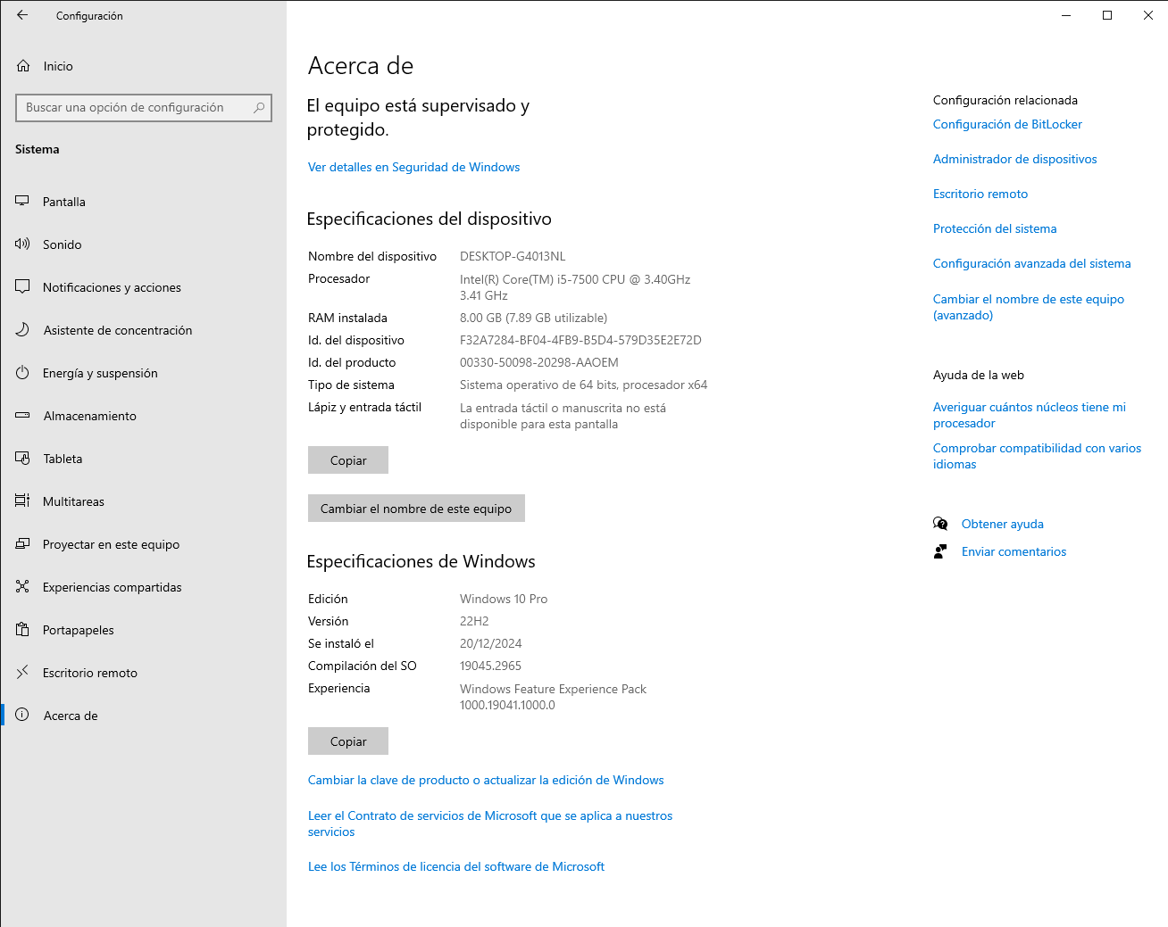 CPU DELL OPTIPLEX 3050