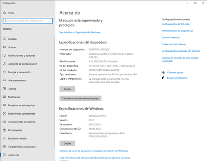 CPU HP EliteDesk 800 G3 TWR Intel Core i7 6ta Generación, 2TB HDD