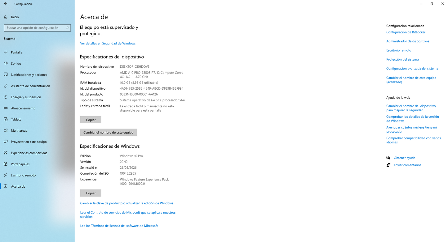 Hp Elitedesk 705 G1 Sff Amd A10 Pro 1tb Hdd 10gb Ddr3 (Reacondicionado)