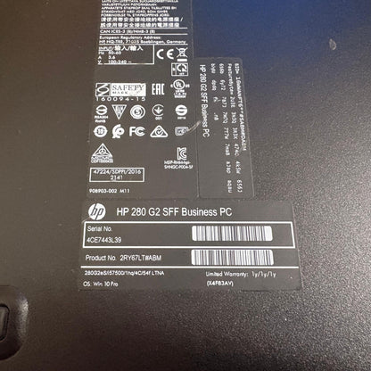 Cpu Hp 280 G2 Ssf Business Pc, Core I5 7ma, 8gb Ddr4, 500gb